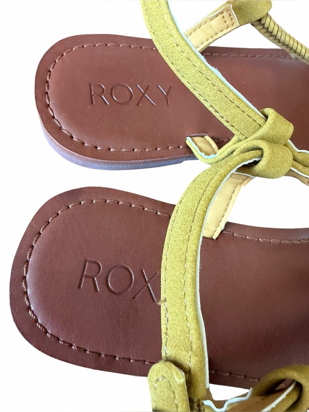 Roxy Yellow Braided Strap Leather Sandals - Picture 4 of 7
